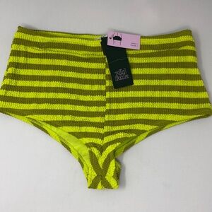 Wild Fable Women's Striped Swim Bottom - Green and Yellow